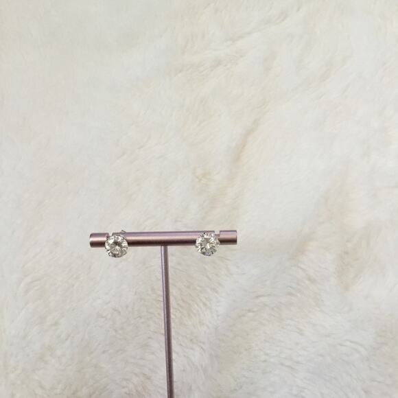 Sterling Silver Crystals Stud Earrings - Picture 2 of 6